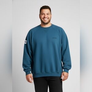 RARE VINTAGE  Adidas Privasport Crewneck Sweatshirt L Teal Blue MADE IN CANADA